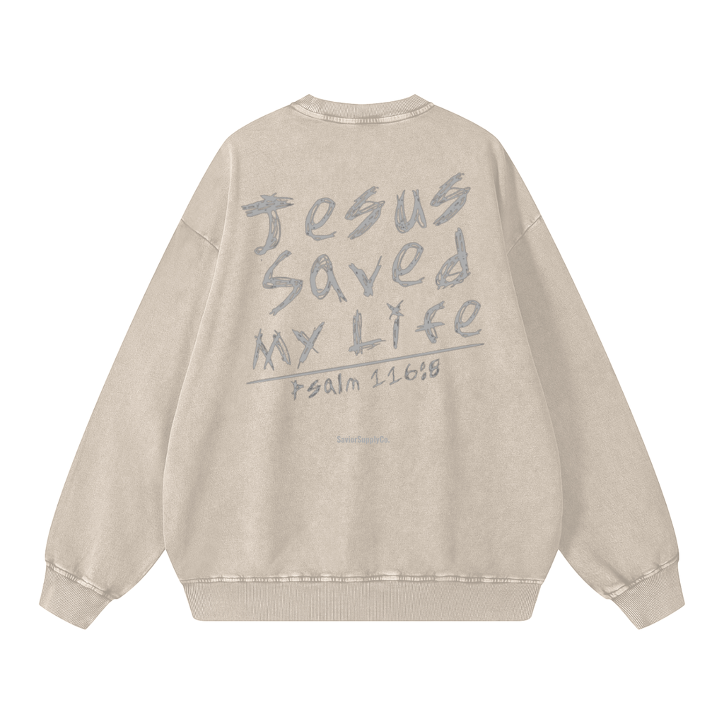 "Washed" Jesus Saved Sweatshirt