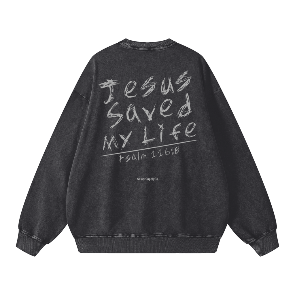"Washed" Jesus Saved Sweatshirt