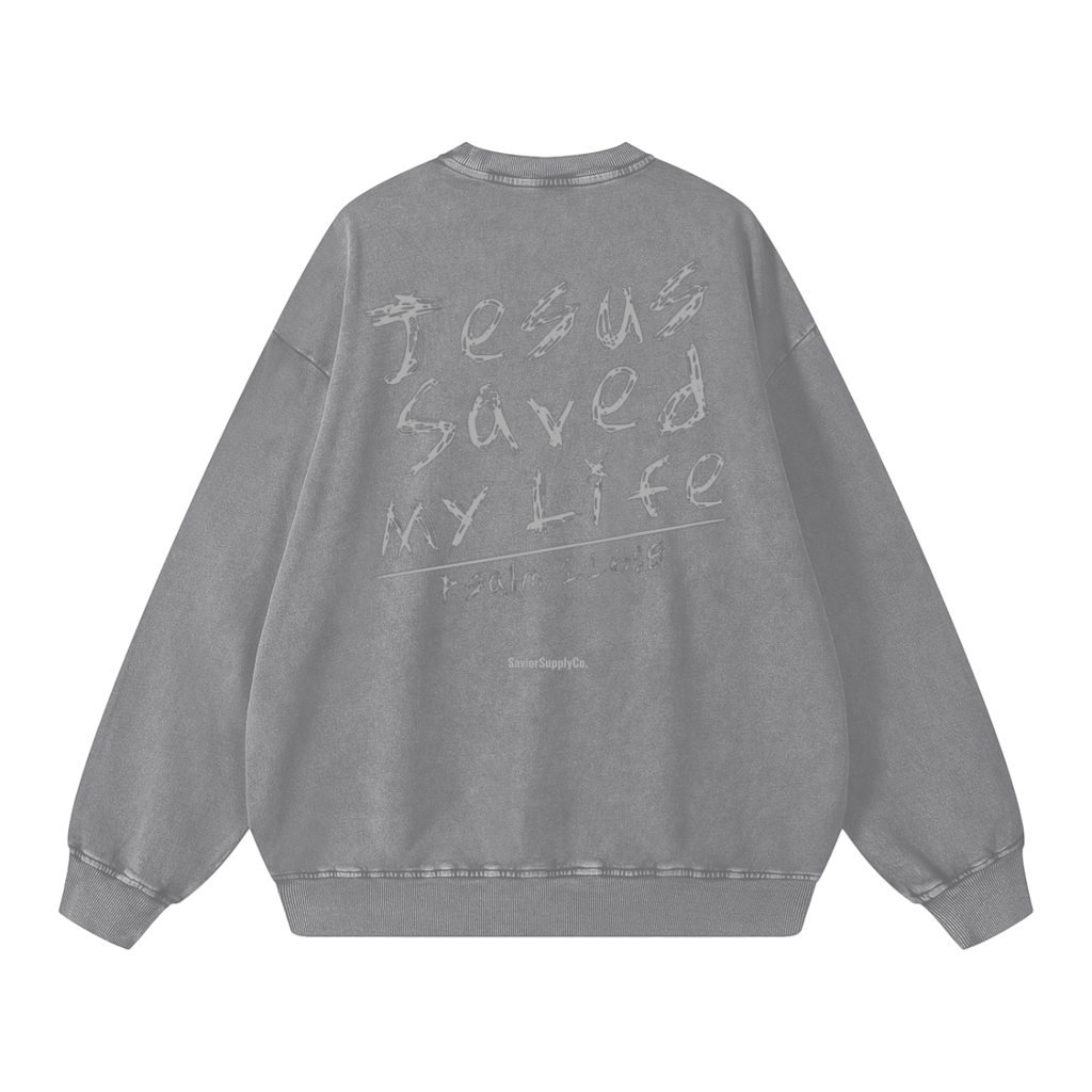"Washed" Jesus Saved Sweatshirt